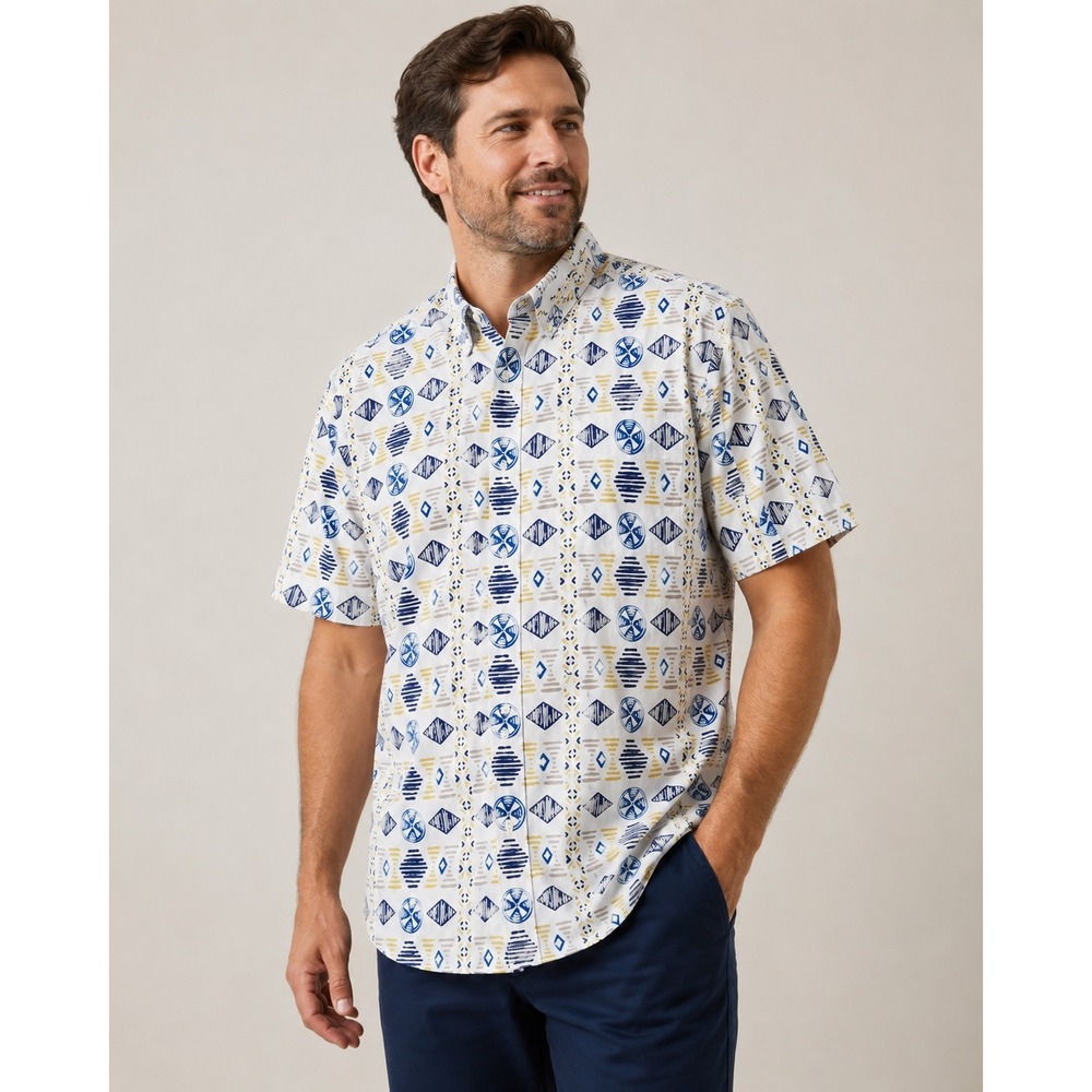 The North Face Men's Baytrail Pattern Short Sleeve Button Down Shirt Size XXL